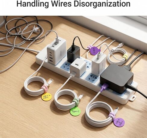 32Pcs Silicone Cable Ties and Cable Labels Cable Management Set in Saudi Arabia