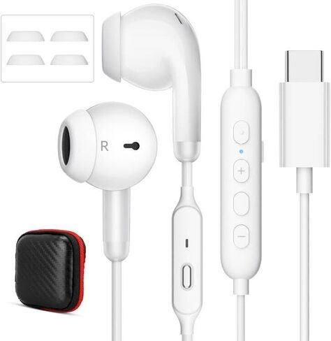 Jelanry USB C Headphones with Microphone Wired Earbuds Volume/Mute Function in Kuwait