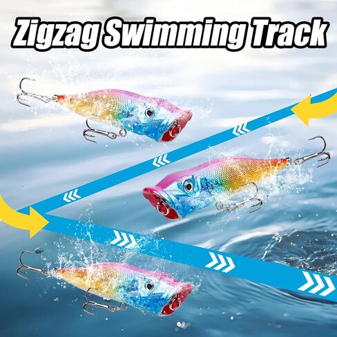 Topwater Popper Fishing Lures with Rattle Beads 10Pcs FS/YE-13 in Saudi Arabia