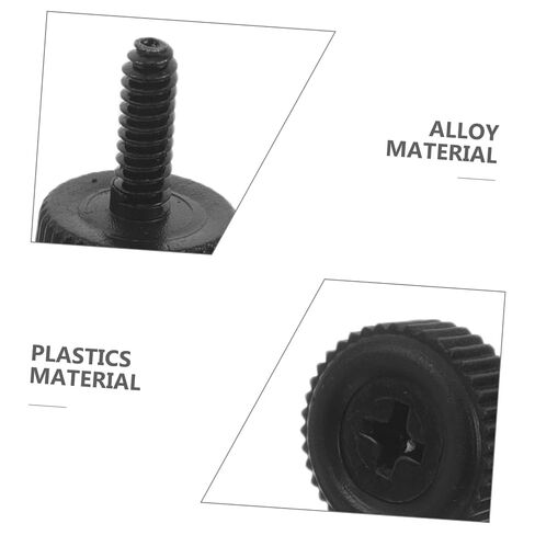 HEMOTON 100pcs Black Round Head Desktop Computer Case Screws Set with Plastic and Alloy Material for Secure Assembly and Installation in Electronic Repair and PC Side Panel Fixing in Saudi Arabia