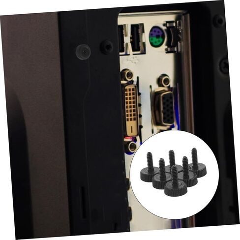 HEMOTON 100pcs Black Round Head Desktop Computer Case Screws Set with Plastic and Alloy Material for Secure Assembly and Installation in Electronic Repair and PC Side Panel Fixing in Saudi Arabia