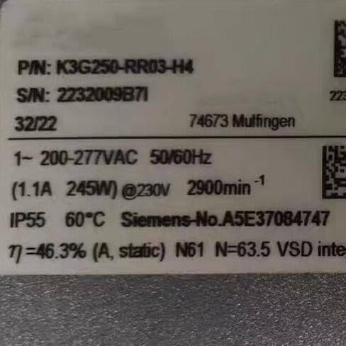 K3G250-RR03-H4 200-277V 1.1A 245W 2900RPM Cooling Fan 250mm in Saudi Arabia