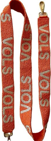 Handmade VOLS Beaded Game Day Strap Orange and White in Saudi Arabia