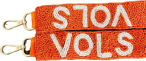 Handmade VOLS Beaded Game Day Strap Orange and White in Saudi Arabia