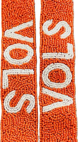 Handmade VOLS Beaded Game Day Strap Orange and White in Saudi Arabia