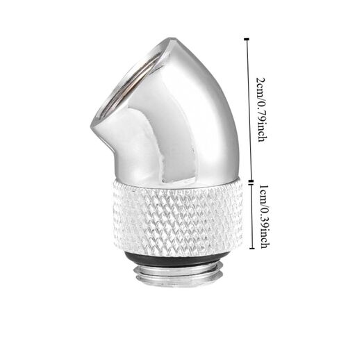 Limen 2Pcs 45 Degree Angled G1/4" Thread Male to Female Adapter - 360° Rotation Fitting for Computer Water Cooling Systems, Ni-Plated Brass Connector in Kuwait