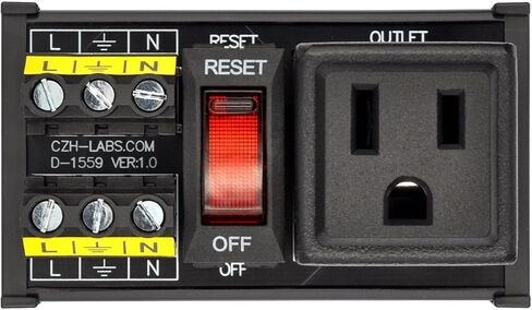 DIN Rail Mount AC 120V NEMA 5-15R Receptacle Outlet Power Strip Module, with Rocker Switch Thermal Circuit Breaker Overload Protector (2 Outlets) in Kuwait