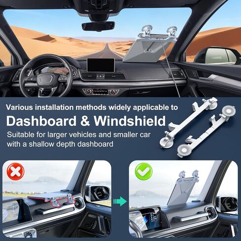 Linkoostar for Starlink Mini Mount for Dashboard, for Starlink Mini Car Suction Cup Mount for Dashboard & Windshield Suitable for Most Vehicles and Ensure Stable Satelllite Signal in Kuwait