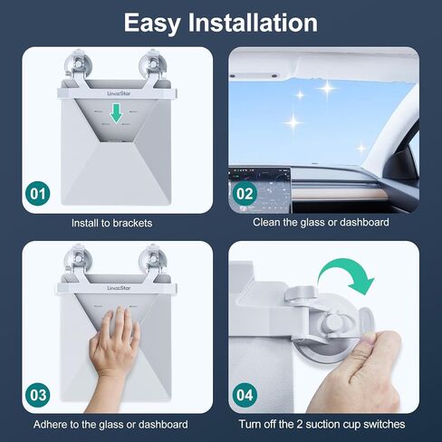 Linkoostar for Starlink Mini Mount for Dashboard, for Starlink Mini Car Suction Cup Mount for Dashboard & Windshield Suitable for Most Vehicles and Ensure Stable Satelllite Signal in Kuwait