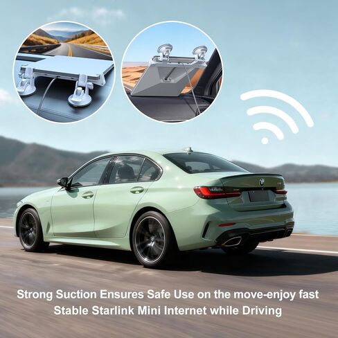 Linkoostar for Starlink Mini Mount for Dashboard, for Starlink Mini Car Suction Cup Mount for Dashboard & Windshield Suitable for Most Vehicles and Ensure Stable Satelllite Signal in Kuwait