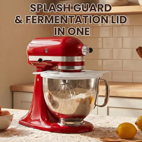 3-in-1 Mixer Bowl Cover Splash Guard for KitchenAid 4.5-5 Qt Tilt-Head Stand Mixer, Pouring Shield with Foldable Funnel for Mess-Free Baking, Food-Grade Silicone Accessory in Saudi Arabia