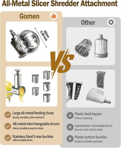 Large Stainless Steel Slicer Shredder Attachment for Kitchenaid Stand Mixer in Saudi Arabia