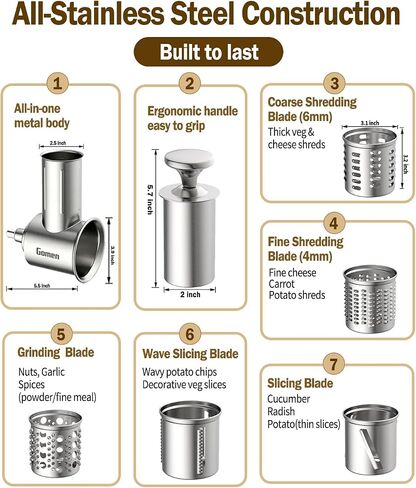 Large Stainless Steel Slicer Shredder Attachment for Kitchenaid Stand Mixer in Saudi Arabia