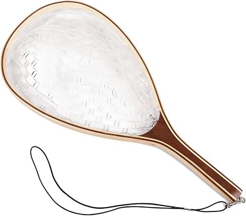 Fly Fishing Landing Net Soft Rubber Mesh Trout Net with Handle Catch and Release Nets Freshwater Saltwater Wooden Nets Gifts for Father Men in Saudi Arabia