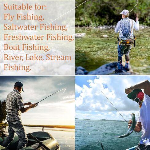 Fly Fishing Landing Net Soft Rubber Mesh Trout Net with Handle Catch and Release Nets Freshwater Saltwater Wooden Nets Gifts for Father Men in Saudi Arabia