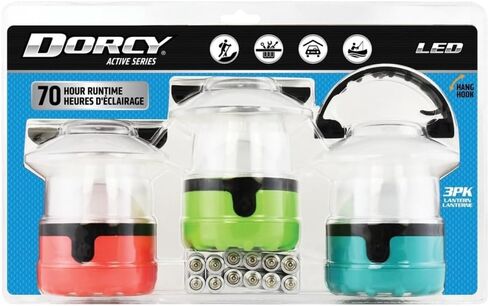 Dorcy LED Mini Lantern, 3 Pack, Assorted Colors, Clear (41-3019) in Kuwait
