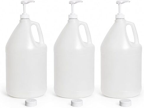 FastRack 1 Gallon Plastic Water Jugs with Caps & Pump (2-Pack) | BPA-Free HDPE Reusable Liquid Storage Containers | Heavy Duty Food Grade Jugs for Home Brewing, Camping, Emergency Prep & Liquids in Kuwait