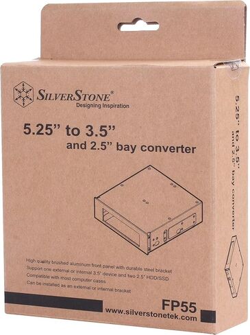 SilverStone FP55 - 5.25" to 3.5" / 2.5" Storage Bracket Adapter - Black in Saudi Arabia