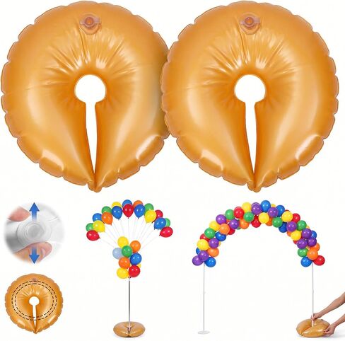 2 Pcs Balloon Arch Weights for Backdrop Stand - Water Weight Bags for Balloon Column Stand and Arch - Gold Weights Bags for Graduation Party Wedding Decor in Kuwait