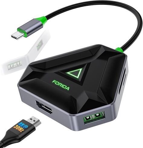 USB C Docking Station with 4K@60HZ HDMI Output, 2 USB A 3.0, SD/TF Card Reader, 100W PD, USB C Hub to HDMI Adapter for MacBook, Dell, HP and More Type-C Devices (4K@60HZ Green) in Kuwait