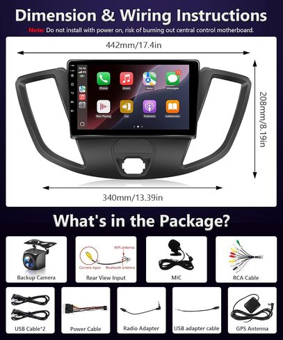 8Core 4G+64G Car Stereo for Ford Transit 2013 to 2019 Radio Wireless Apple Carplay Android Auto,9" Touch Screen for Transit Car Play GPS Navi 5G WiFi FM RDS EQ DSP Camera, Non. Large Screen in Saudi Arabia