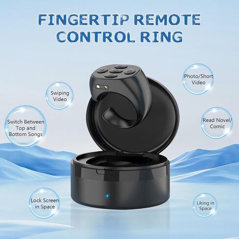 Multi-Function Remote Control, Wireless Bluetooth Ring, Video & Camera Remote Shutter, for Smartphone & Tablet (White) in Kuwait