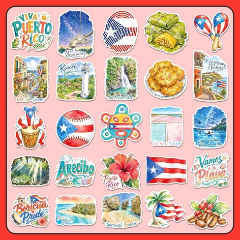 200PCS Puerto Rico Travel Stickers, Waterproof Puerto Rican Decals in Kuwait