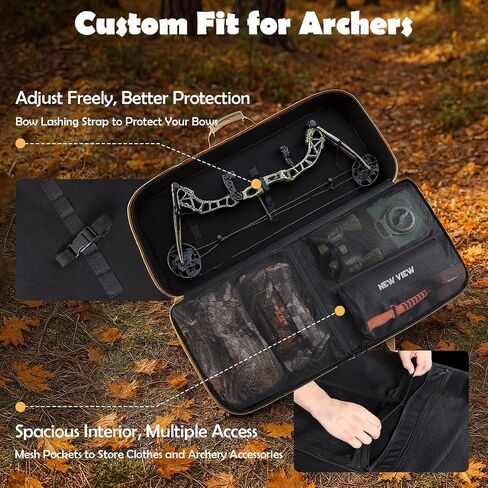 NEW VIEW Bow Case - Protects Your Compound Bow - Features Large Compartment, Soft Padding, Comfortable Carrying Options & Multiple Accessory Pockets - Lightweight Durable Archery Bow Bag in Kuwait