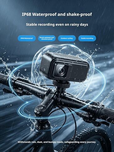 DM03 4K 2160P Ultra HD Cycling Dash Cam,800W Pixel Starlight Night Vision,IP68 Waterproof Anti‑Shake Bike Camera,Loop Recording,5V‑100V Step‑Down Cable,WiFi Viidure APP,3 Mounts & 64GB TF Card in Saudi Arabia