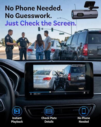OTTOCAST 2K Dash Cam Front and Rear + Wireless Carplay,Factory-Screen View in Saudi Arabia