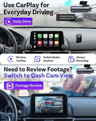 OTTOCAST 2K Dash Cam Front and Rear + Wireless Carplay,Factory-Screen View in Saudi Arabia