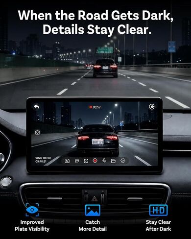 OTTOCAST 2K Dash Cam Front and Rear + Wireless Carplay,Factory-Screen View in Saudi Arabia