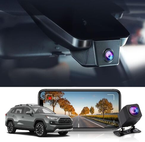 Fitcamx 4K Dash Cam Adapts for Toyota RAV4 2019-2021 (Model A, No Vents) & RAV4 Prime Plug-In Hybrid 2021-2025, OEM Style, UHD 2160P Video, WiFi & APP, Loop Recording, G-Sensor, Plug & Play, 64GB Card in Kuwait