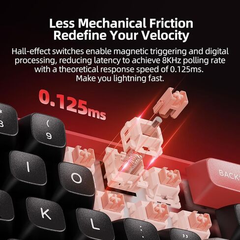 MicroPack WIN68 HE MAX Hall Effect Mechanical Gaming Keyboard, 60% Wired, Magnetic Switch, Rapid Trigger Adjustable Actuation, 8KHz Polling Rate, RGB Backlit for FPS MOBA Gamer Laptop PC in Kuwait