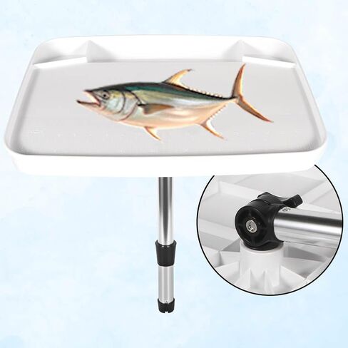 Boat Cutting Board - Deluxe Bait Cutting Table with Rod Holder Mount, Knife & Pliers Holder, 3 Deep Trays & Draining Hole - 1-Year Warranty in Saudi Arabia