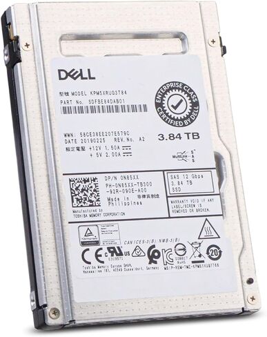 Dell/Kioxia PM5-V KPM5XRUG3T84 3.84TB SAS 12Gb/s TLC 2.5in Read Intensive Solid State Drive (Renewed) in Kuwait