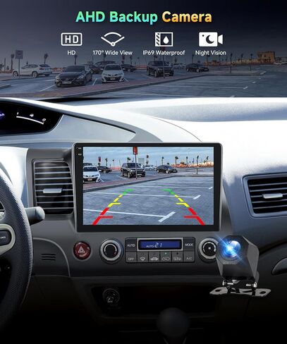 Podofo 4G+64G Car Radio for Honda Civic 2006-2011 Stereo Wireless CarPlay in Saudi Arabia