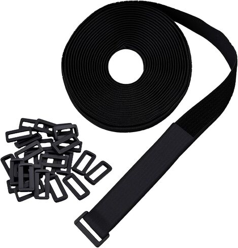 Black Cable Ties Roll with Buckles, Adjustable Nylon Straps Hook and Loop Cord Organizer, Cut-to-Length Loop Strap for Home, Office and Garage in Saudi Arabia