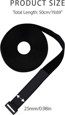 Black Cable Ties Roll with Buckles, Adjustable Nylon Straps Hook and Loop Cord Organizer, Cut-to-Length Loop Strap for Home, Office and Garage in Saudi Arabia