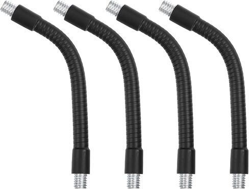 PATIKIL 6" Gooseneck, 4Pcs 3/8"-16 Male to Male Thread Metal Universal Hose Flexible Arm Gooseneck Tube Extension Holder for Action Camera, Phone, Microphone, Black in Saudi Arabia