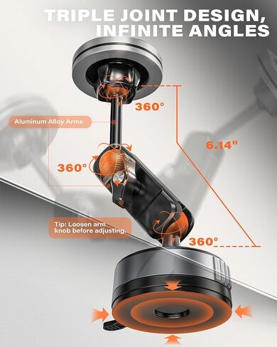 APPS2Car Magnetic Car Phone Holder for MagSafe Metal Arm, Suction Cup Mount in Kuwait