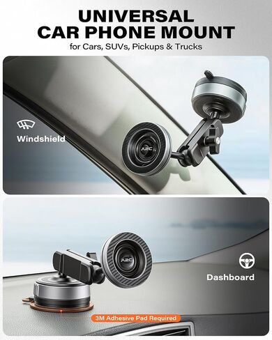 APPS2Car Magnetic Car Phone Holder for MagSafe Metal Arm, Suction Cup Mount in Kuwait