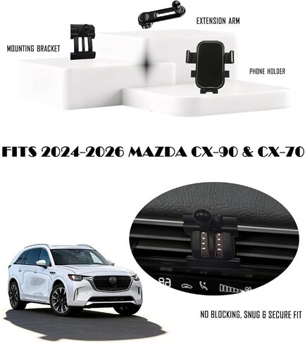 Car Phone Holder for Mazda CX90 and Mazda CX70 2024-2026 Extension Arm 360° Rotatable for Mazda CX-90/CX-70 Phone Mount in Kuwait