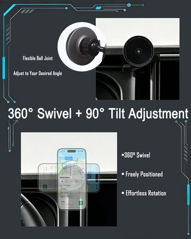 Car Phone Holder for Jeep Wrangler 2024-2026 MagSafe-Compatible Magnetic Wireless Charging Mount for Jeep Wrangler Phone Mount Jeep Wrangler Accessories in Saudi Arabia