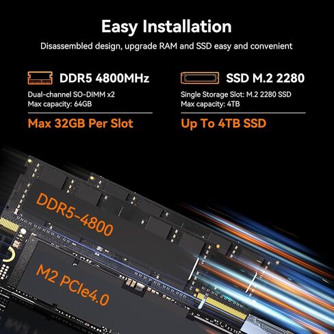 MOREFINE M700 Mini PC, Ryzen 7 7735U (8C/16T, up to 4.75Ghz), Mini Desktop Computer 16GB DDR5 512GB NVMe SSD, Small PC Desktop Support 4k Dual Display WiFi6/BT5.2/USB3.2 in Saudi Arabia