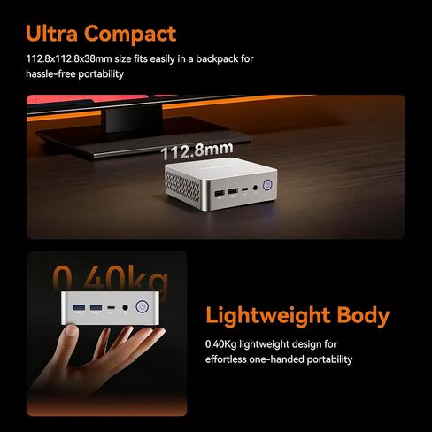 MOREFINE M700 Mini PC, Ryzen 7 7735U (8C/16T, up to 4.75Ghz), Mini Desktop Computer 16GB DDR5 512GB NVMe SSD, Small PC Desktop Support 4k Dual Display WiFi6/BT5.2/USB3.2 in Saudi Arabia