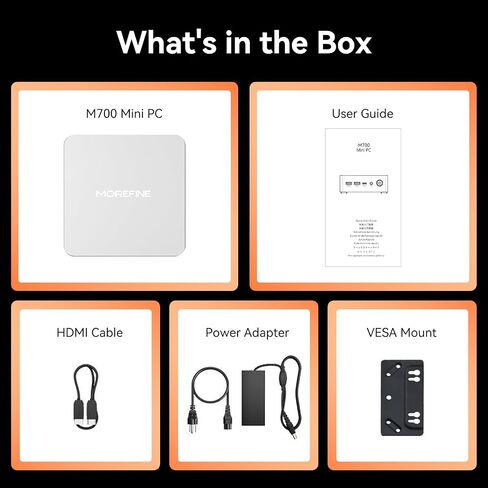 MOREFINE M700 Mini PC, Ryzen 7 7735U (8C/16T, up to 4.75Ghz), Mini Desktop Computer 16GB DDR5 512GB NVMe SSD, Small PC Desktop Support 4k Dual Display WiFi6/BT5.2/USB3.2 in Saudi Arabia