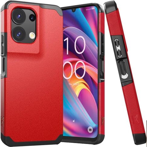 for TCL K32 5G T513V Shockproof Hybrid Cover Phone Case + Extreme Band (Purple) in Kuwait