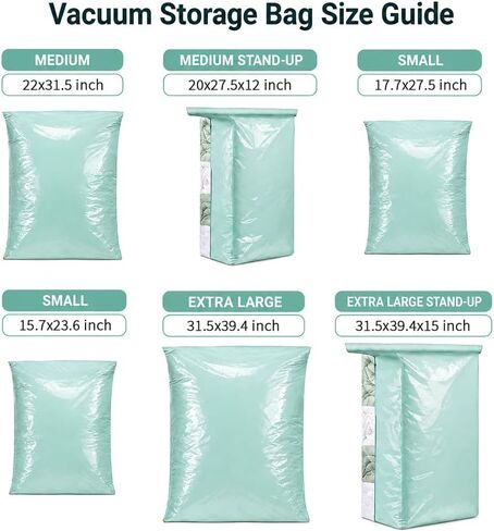 6 Pack No Pump Vacuum Storage Bags for Clothes Bedding Blankets Space Saver in Saudi Arabia