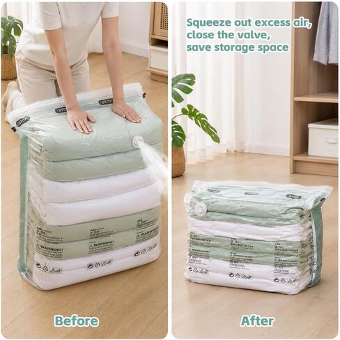 6 Pack No Pump Vacuum Storage Bags for Clothes Bedding Blankets Space Saver in Saudi Arabia